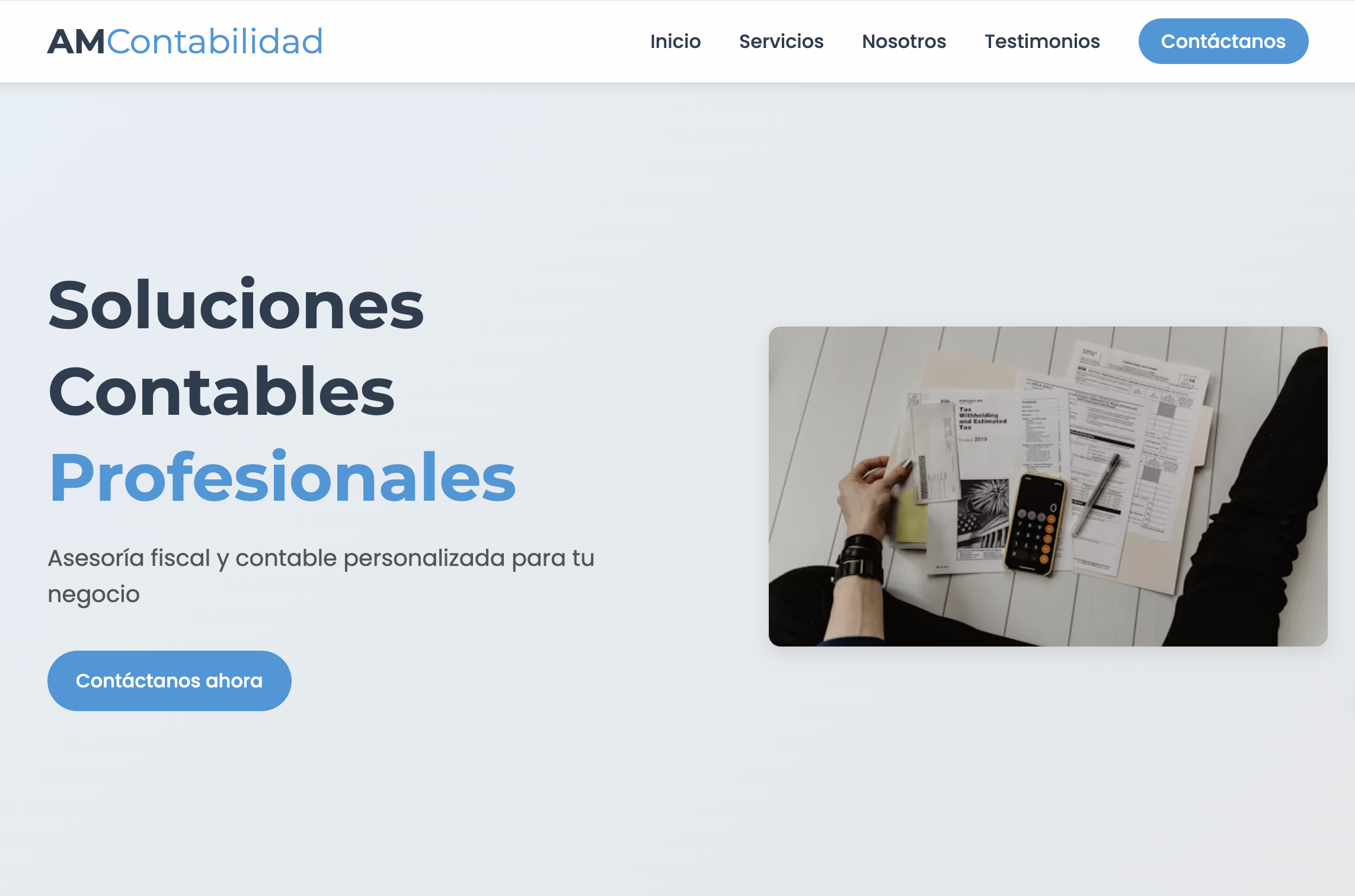 Página web AM Contabilidad - Servicios contables profesionales México