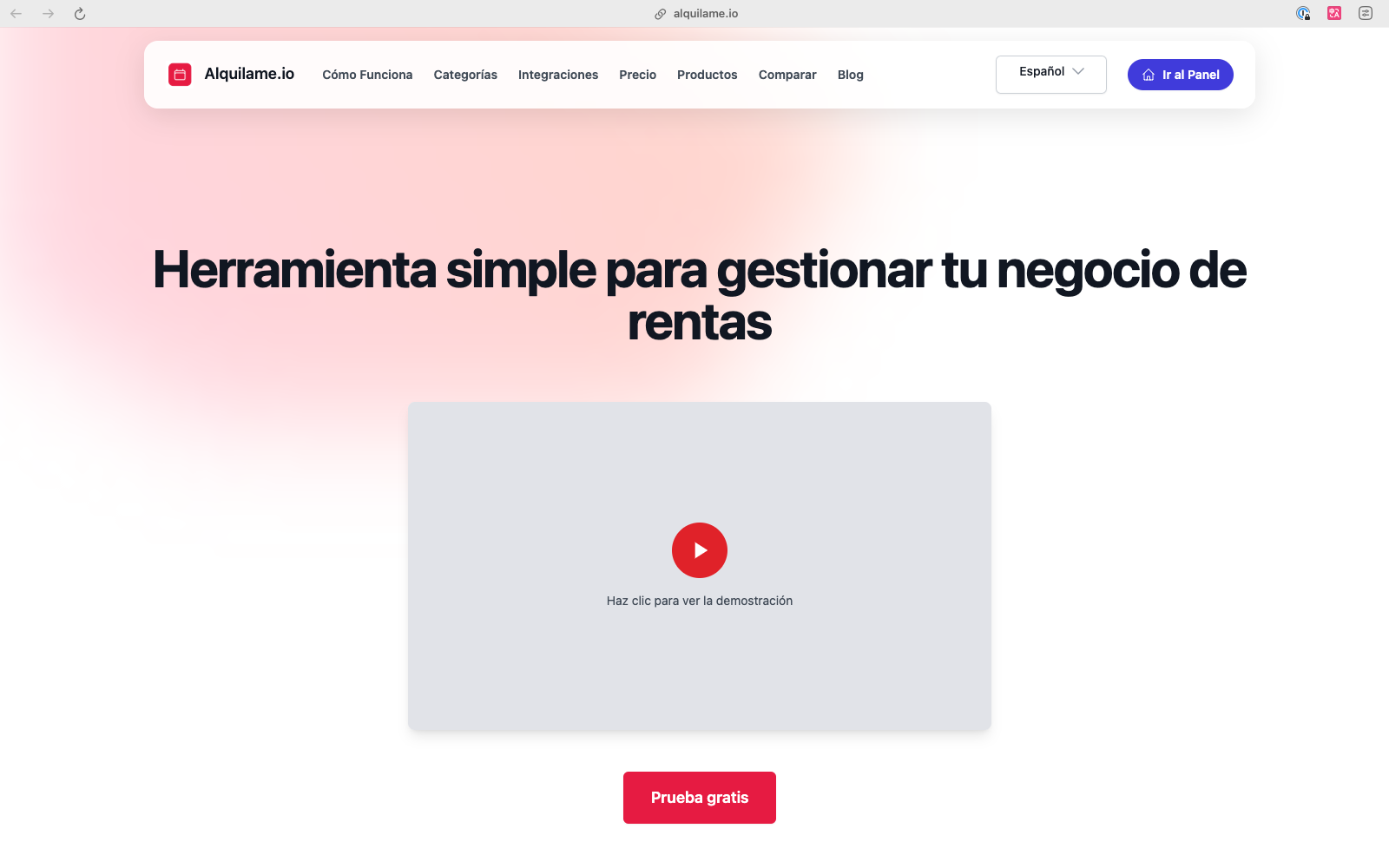 Aplicación web Alquilame.io - Sistema de gestión de rentas y alquileres México