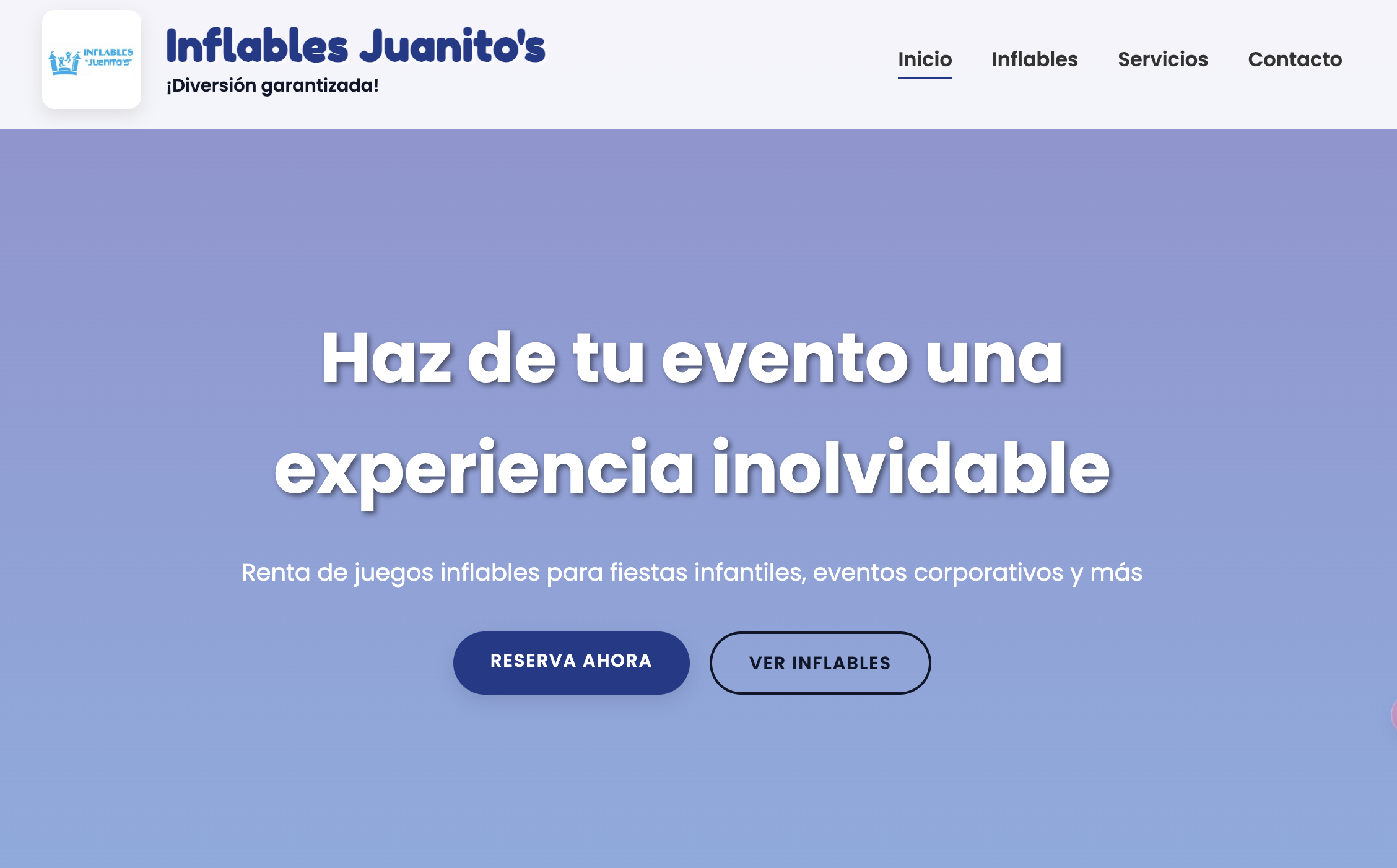 Sitio web Inflables Juanito's - Renta de inflables para fiestas México