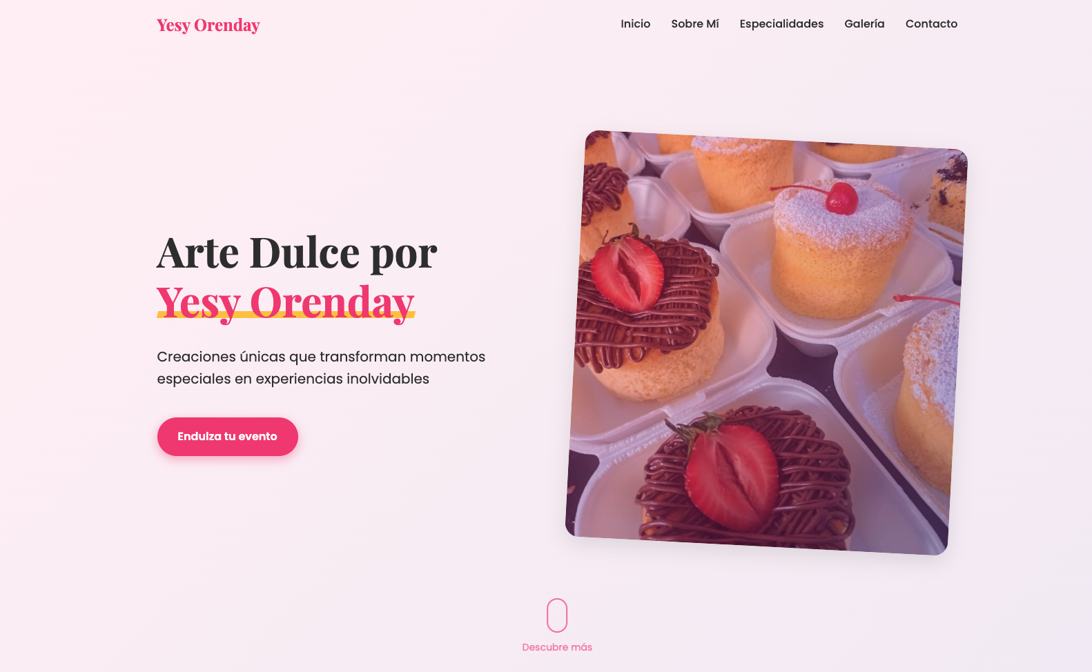 Página web Yesy Orenday - Arte dulce y repostería artesanal México